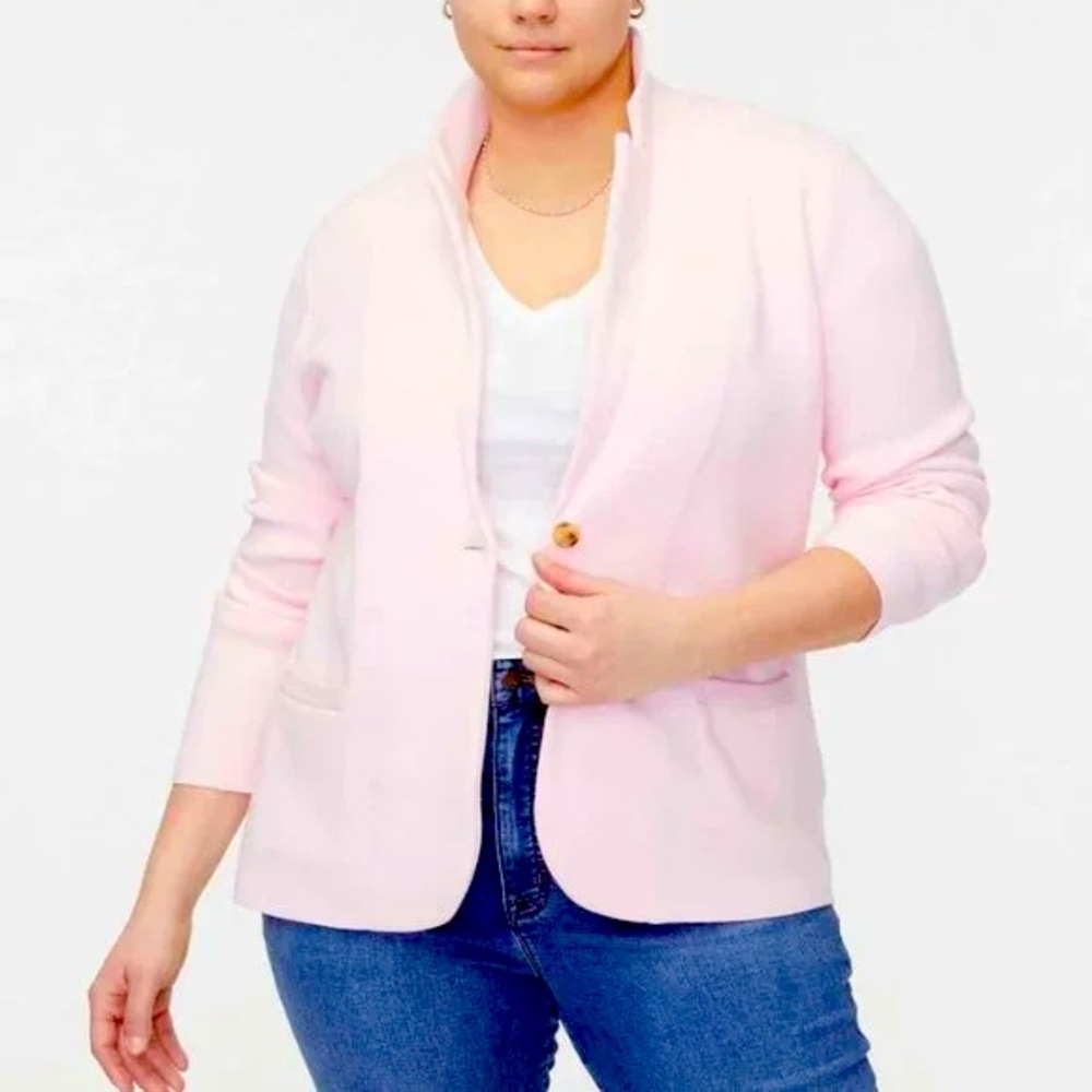 J Crew Factory Schoolboy Sweater Blazer, Blush Pink, Size XXL